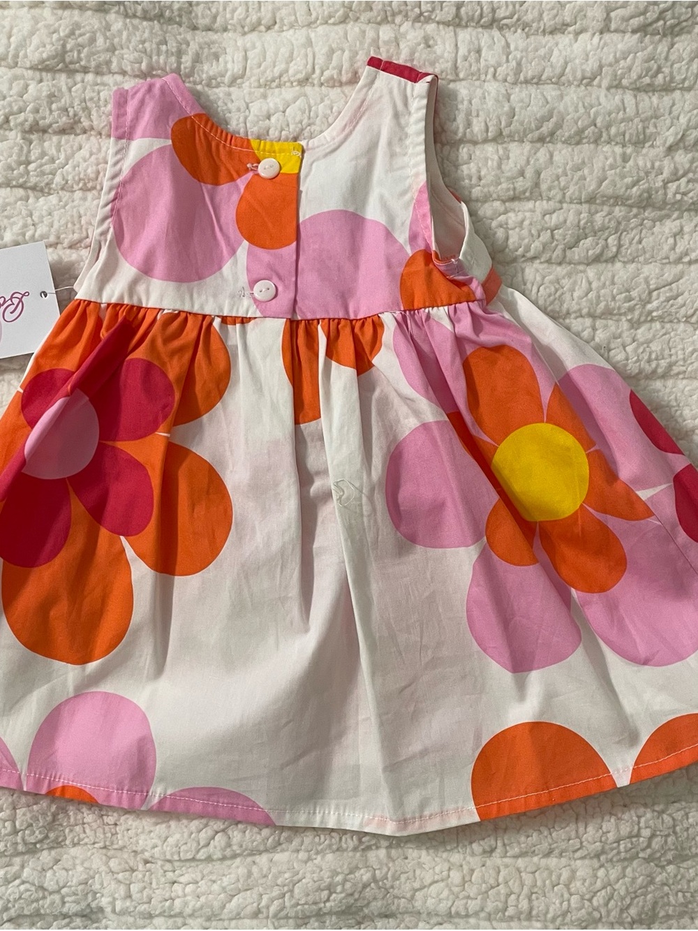 Bonnie Baby Pink, Orange & Yellow Floral Sleeveless Dress - Picture 5 of 6